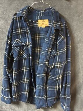 Mountain Club  Men's Blue Plaid Lightweight Shirt Jacket